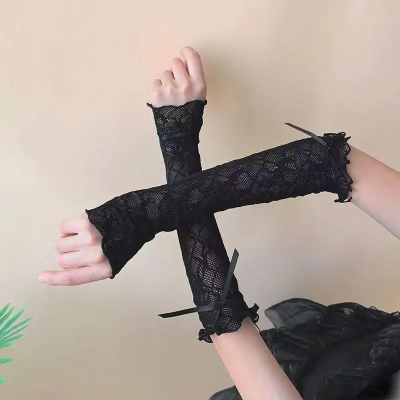 قفازات صيفية طويلة من الدانتيل - مراجعة Fingerless Glove Knit وسعره