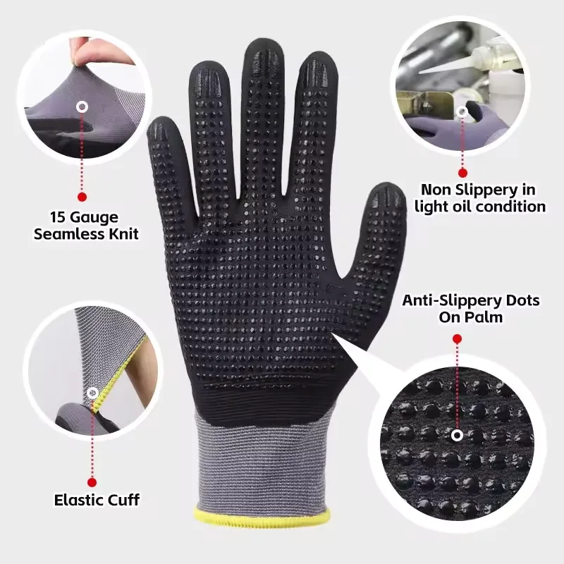 مايكرو رغوة قفازات العمل السلا - مراجعة Nitrile Mechanic Glove وسعره