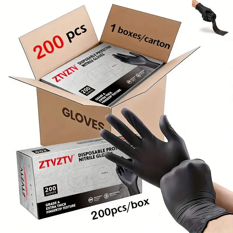 200 قطعة في العبوة، قفازات سود - مراجعة Rubber Glove Cleaning وسعره