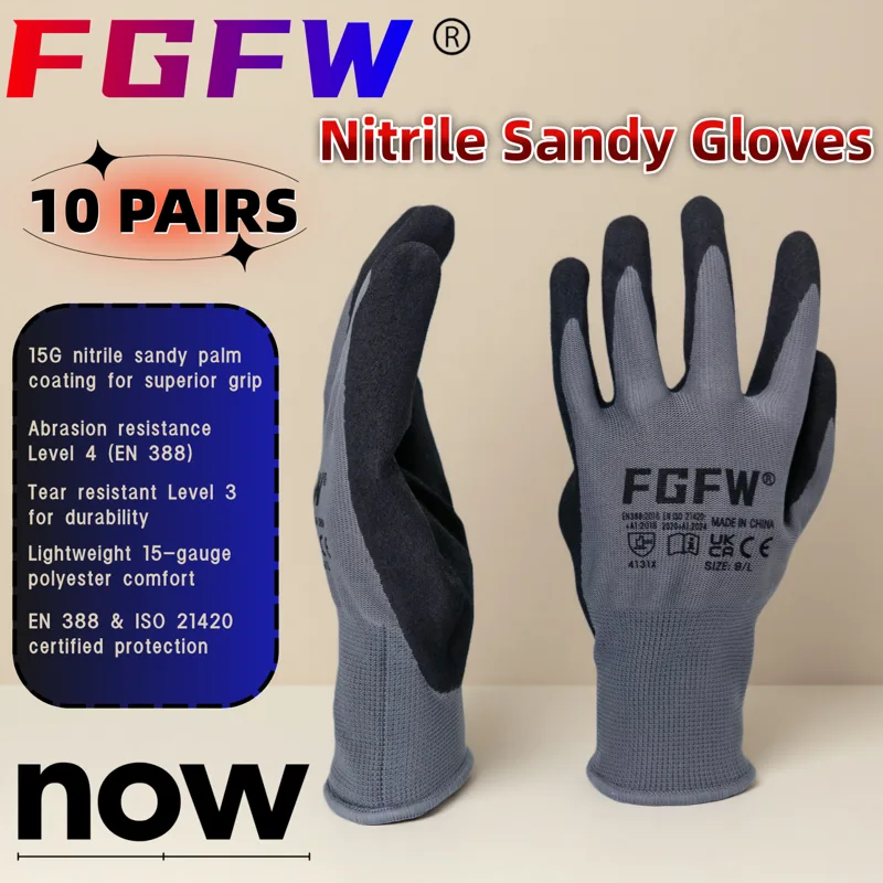 قفازات عمل رمادية من النتريل م - مراجعة Nitrile Mechanic Glove وسعره