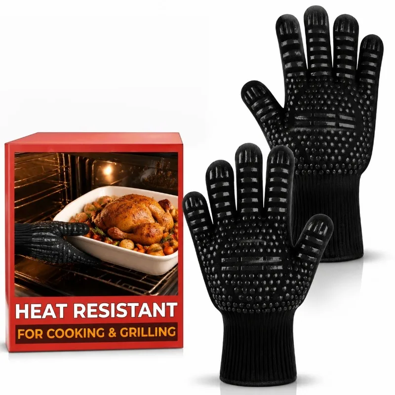 1 قطعة/زوج واحد من قفازات الشو - مراجعة Oven Mitt Silicone وسعره