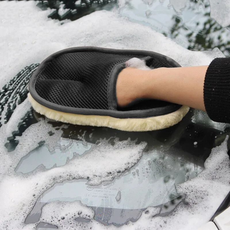منتجات غسيل السيارات ، فرشاة ت - مراجعة Wool Glove Lined وسعره