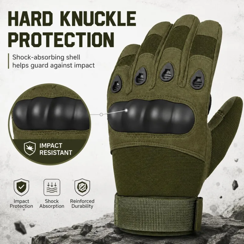 قفازات تكتيكية كاملة الأصابع م - مراجعة Motorcycle Glove Knuckle وسعره