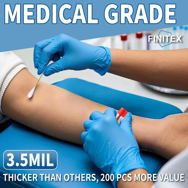 قفازات نيتريل زرقاء للاستخدام  - مراجعة Exam Glove Nitrile وسعره