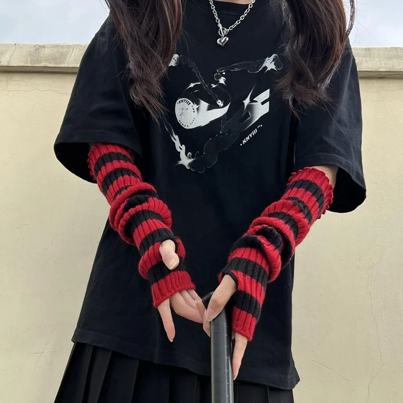 شتاء دافئ طويل الأكمام القوطية - مراجعة Fingerless Glove Knit وسعره