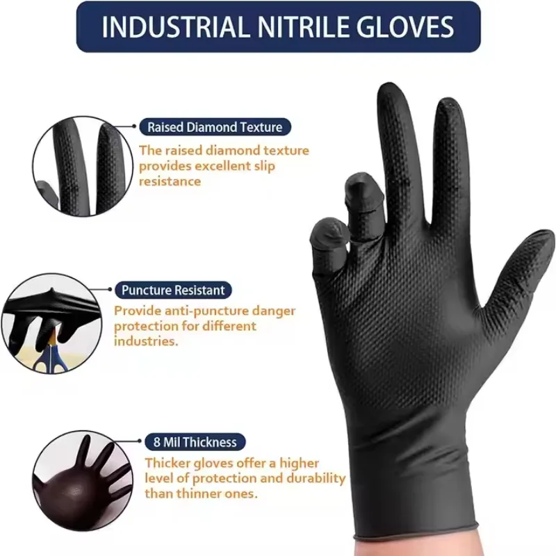 8Mil سميكة الثقيلة قفازات العم - مراجعة Nitrile Mechanic Glove وسعره