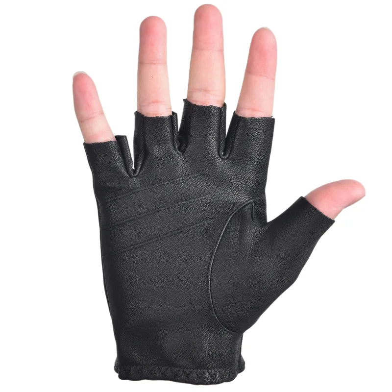 قفازات رجالي بدون أصابع نصف اص - مراجعة Leather Driving Glove وسعره